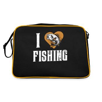 I love fishing fishing fishing fishermen - Retro Bag - black/gold - Back