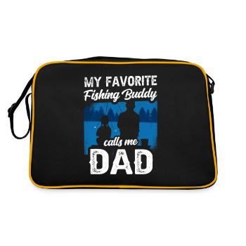 Mon compagnon de pêche préféré m’appelle papa pêche - Sac Retro - noir/or - Dos