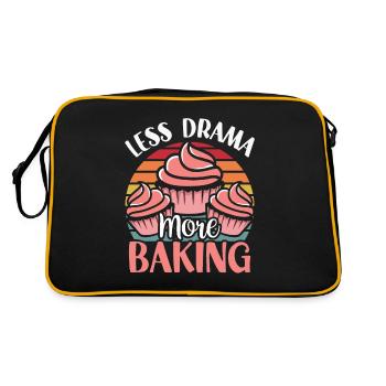 Less Drama More Baking Baker Sayings Hobby - Retro Bag - black/gold - Back