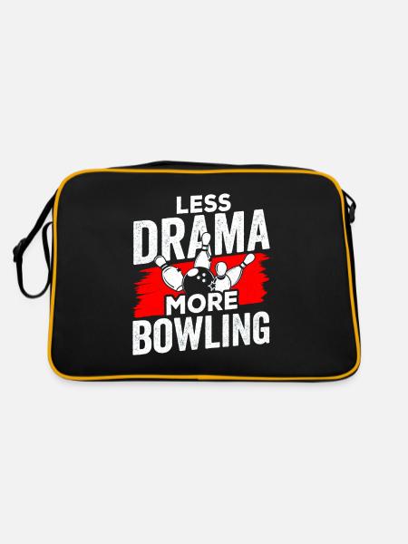 Moins de drame Plus de dictons de quilles motivation - Sac Retro - noir/or - Dos