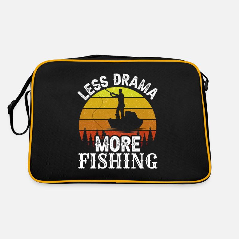 Moins de drame Plus de dictons de motivation pour la pêche Sac Retro