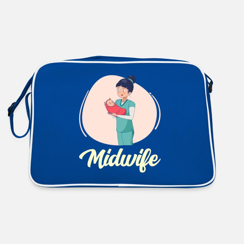 Hebamme Hebammen Geburtshilfe Beruf Sprüche Retro Tasche