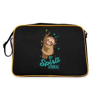 My Spirit Animal Sloth lazy slow - Retro Bag - black/gold - Back