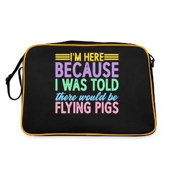 I Was Told There Would Be Flying Pigs 7 - Retro Tasche - Schwarz/Gold - Hinten