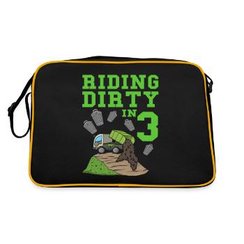 Garbage Truck Birthday Kids Boy 3rd Birthday Party - Retro Bag - black/gold - Back