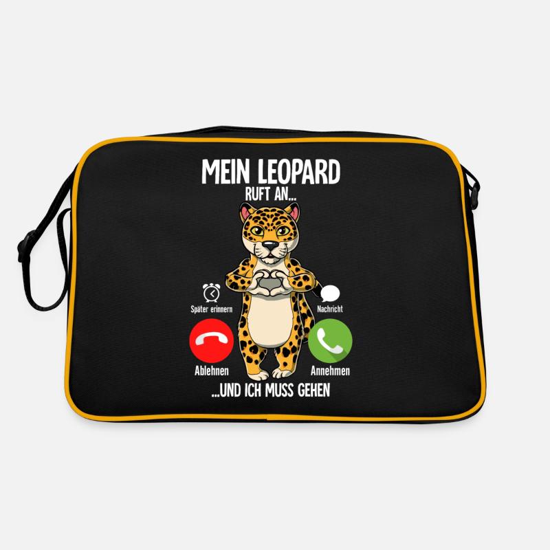 Mein Leopard Ruft An Retro Tasche