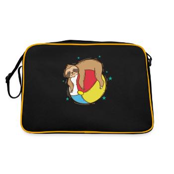 Paresseux paresseux sur une boule d’eau - Sac Retro - noir/or - Dos