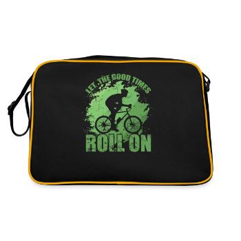 Let The Good Times Roll on Fahrrad fahren - Retro Tasche - Schwarz/Gold - Hinten