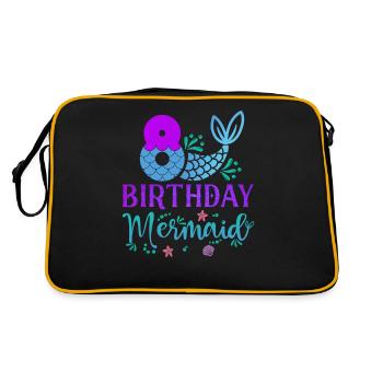 8th Birthday Mermaid - Retro Bag - black/gold - Back