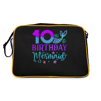 10th Birthday Mermaid - Retro Bag - black/gold - Back