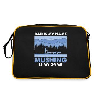 Husky Dad Is My Name Mushing Is My Game - Retro Bag - black/gold - Back