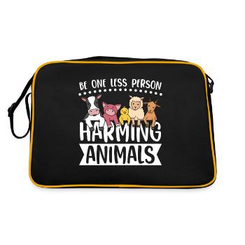 Vegan Diet Be One Less Meat Free Vegan Diet Lover - Retro Bag - black/gold - Back