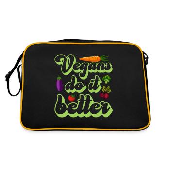 Vegan Diet Vegans Do It Meat Free Vegan Diet Lover - Retro Bag - black/gold - Back