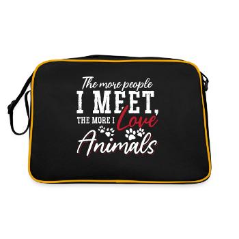 Bien-être animal Plus je rencontre de gens amoureux des animaux - Sac Retro - noir/or - Dos