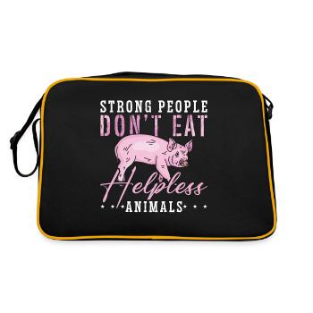 Bien-être animal Les gens forts ne s’abritent pas pour animaux - Sac Retro - noir/or - Dos