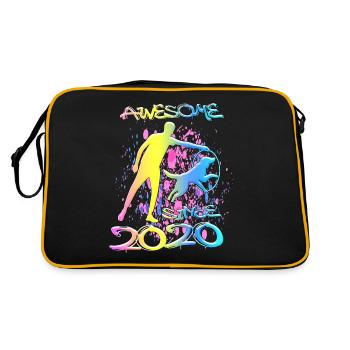 Awesome since 2020. Agility, Hundetraining - Retro Tasche - Schwarz/Gold - Hinten