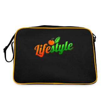 Vegetarian And Vegan Lifestyle - Go Vegan - Retro Tasche - Schwarz/Gold - Hinten