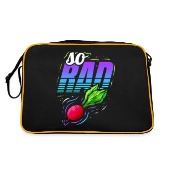 So Rad - Vegetarian Radish - Go Vegan - Retro Tasche - Schwarz/Gold - Hinten