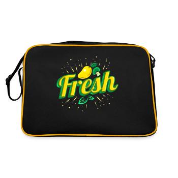 Mangez de la mangue fraîche, du citron et du brocoli - Végétarien - Sac Retro - noir/or - Dos