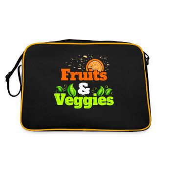 J’aime les fruits et les légumes - Végétarien - Devenez végétalien - Sac Retro - noir/or - Dos