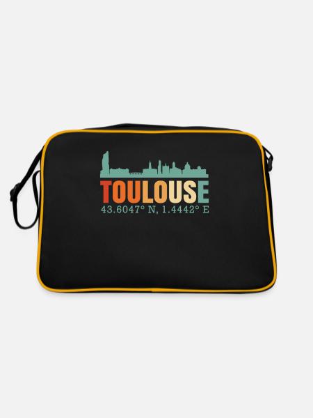 Toulouse France Skyline - Sac Retro - noir/or - Dos