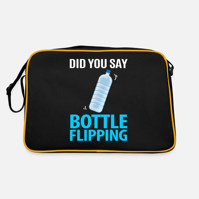 Water Bottel Flipping Gift Bottle - Sac Retro - noir/or