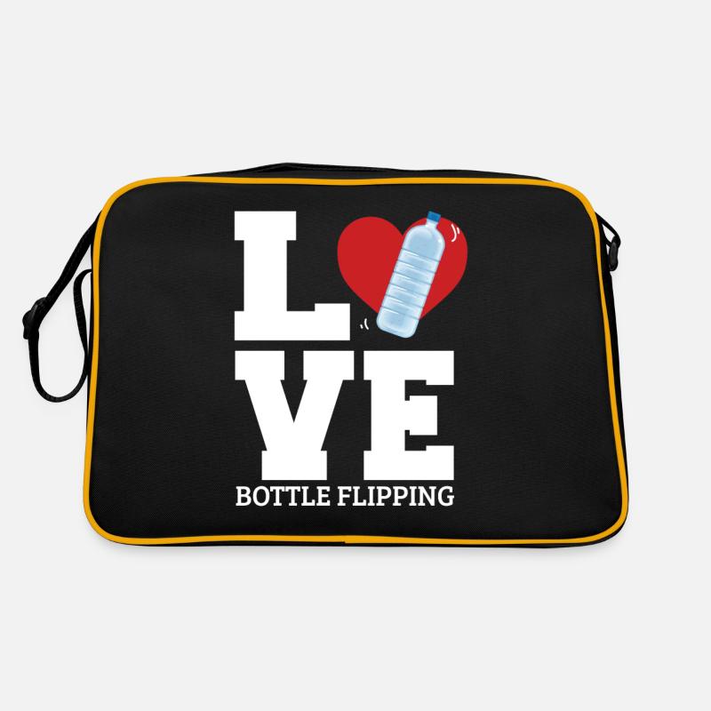 Water Bottel Flipping Gift Bottle - Sac Retro - noir/or