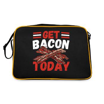 Speck Frühstück Schinken Schwein - Retro Tasche - Schwarz/Gold - Hinten