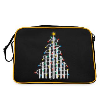 Christmas Tree Craftsman Drill Construction Worker DIY - Retro Bag - black/gold - Back