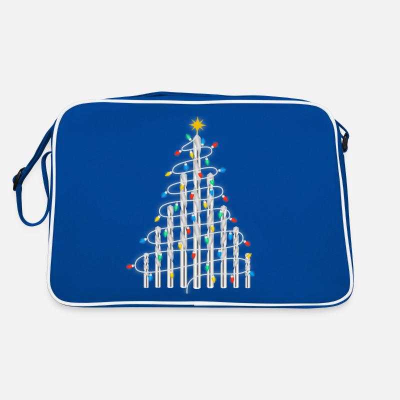 Weihnachtsbaum Handwerker Bohrer Bauarbeiter DIY Retro Tasche