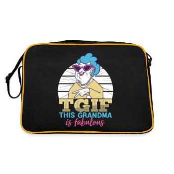 This Grandma Is Fabulous Mom - Retro Bag - black/gold - Back