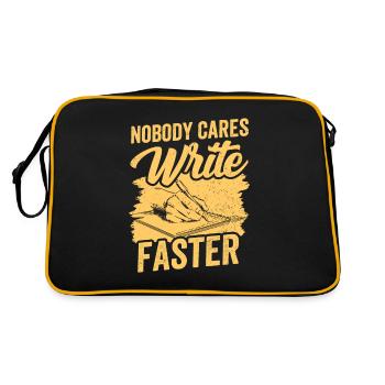 No one cares write fast writing team - Retro Bag - black/gold - Back