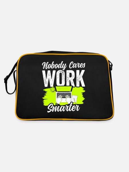 Nobody Cares: Work Smarter Motivation - Retro Bag - black/gold - Back