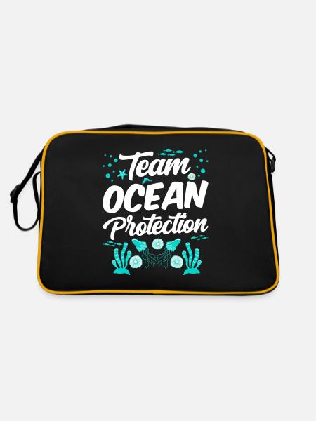 Equipe Marine Protection Mer Mer Océan Protection - Sac Retro - noir/or - Dos