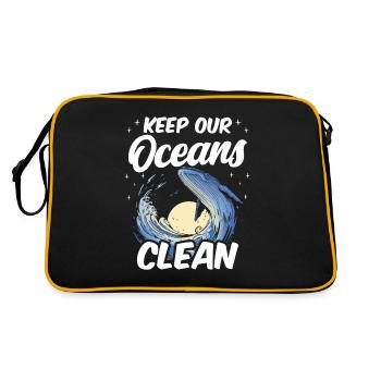 Garder nos océans propres Voir Protection des océans - Sac Retro - noir/or - Dos