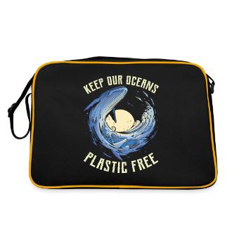 Gardez nos océans sans plastique mer mer - Sac Retro - noir/or - Dos