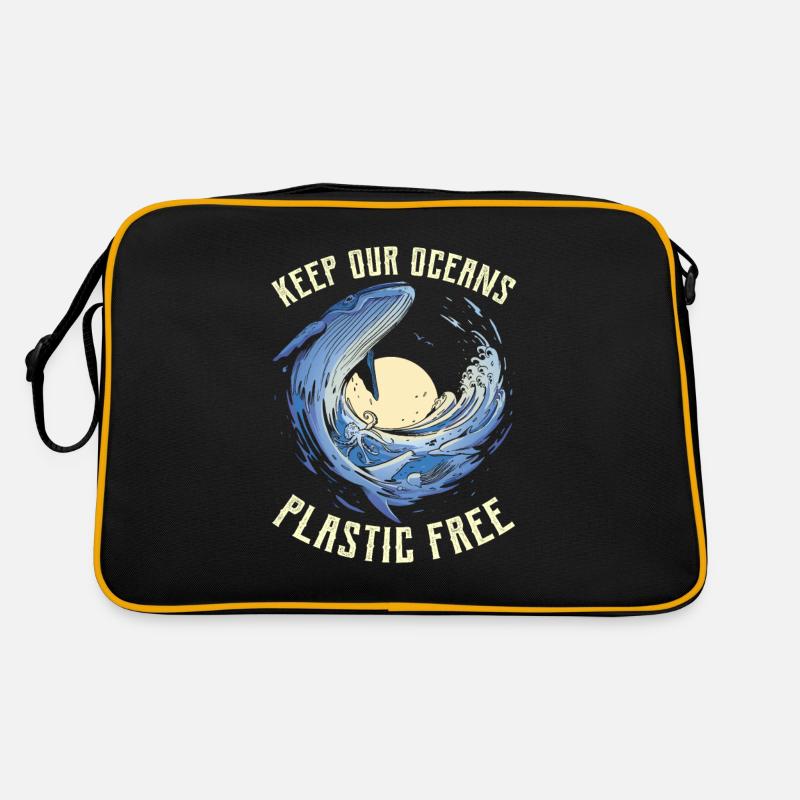 Keep our oceans plastic-free sea sea Retro Bag