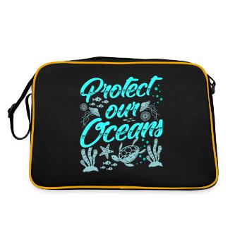 Protège nos océans Mer Protection des océans Mer - Sac Retro - noir/or - Dos