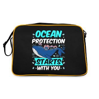 La protection des mers commence avec vous mer mer - Sac Retro - noir/or - Dos
