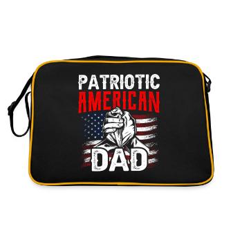 Patriotic American Father USA US Patriot - Retro Bag - black/gold - Back