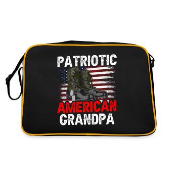 Patriotic American Grandfather US Patriot - Retro Bag - black/gold - Back
