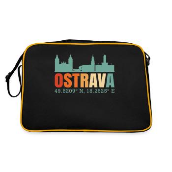 Ostrava Czech Republic Skyline - Retro Bag - black/gold - Back