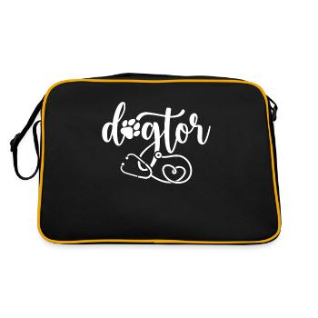 Veterinary Dogtor Vet Tech Pet Doctor Veterinarian - Retro Bag - black/gold - Back