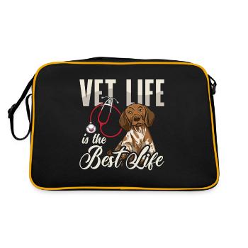 Veterinary Vet Life Is The Pet Doctor Veterinarian - Retro Bag - black/gold - Back