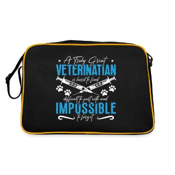 Veterinary A Truly Great Veterinarian Vet Tech Pet - Retro Bag - black/gold - Back