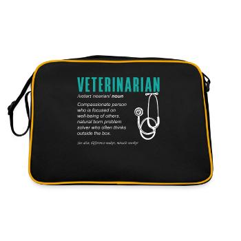 Veterinary Veterinarian Compassionate Person Vets - Retro Bag - black/gold - Back