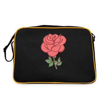 Rose Rouge Rose dessinée à la main - Sac Retro - noir/or - Dos
