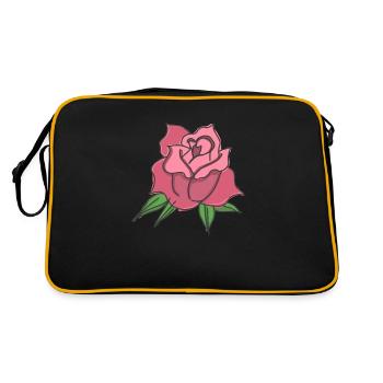 Rose Rouge Rose dessinée à la main - Sac Retro - noir/or - Dos