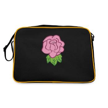 Rose Rouge Rose dessinée à la main - Sac Retro - noir/or - Dos