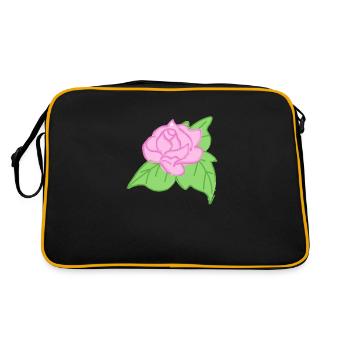 Rose Rouge Rose dessinée à la main - Sac Retro - noir/or - Dos